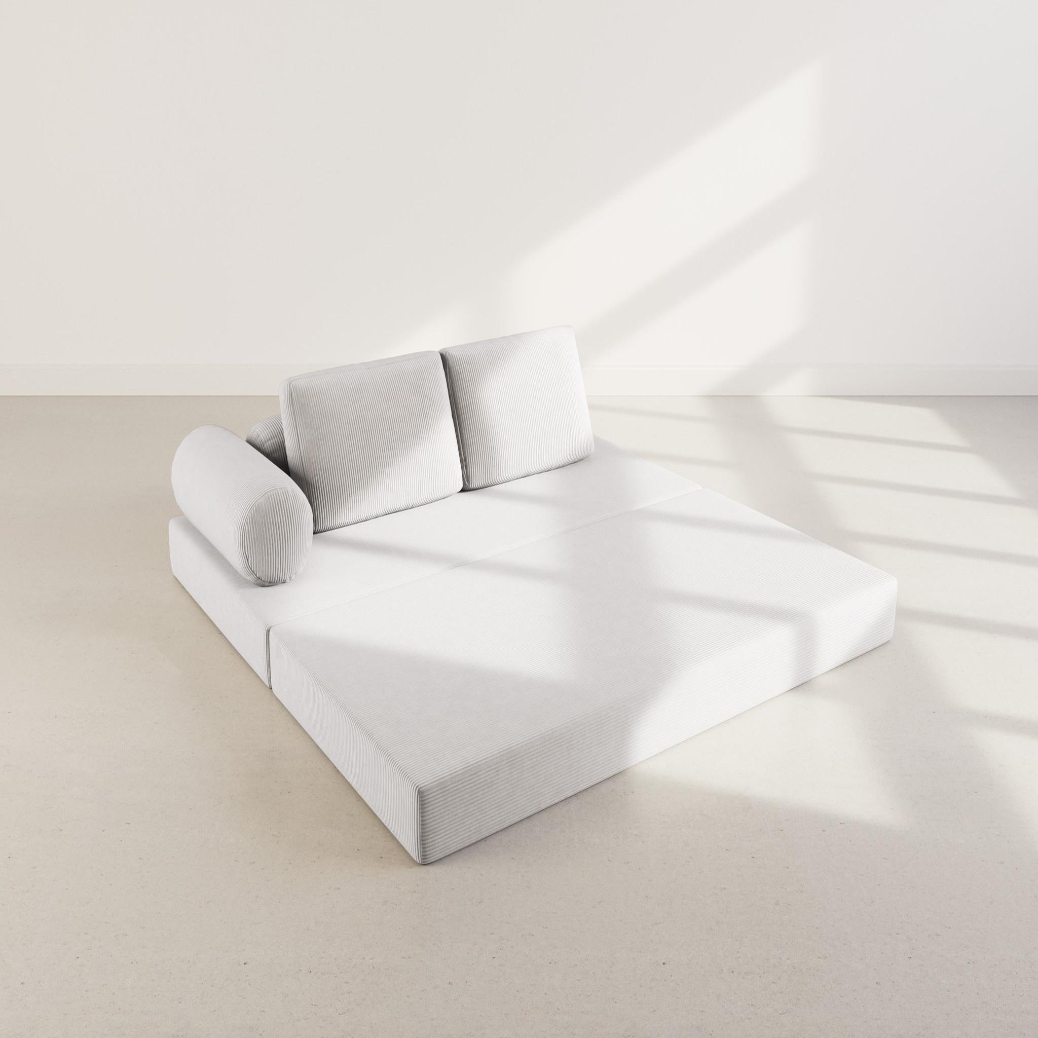 Voir la diapositive 3 : LISA DESIGN Lonny - canapé 3 places convertible en velours côtelé