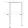 Voir la diapositive 3 : VIDAXL Table d'appoint 2 niveaux Transparent 38 cm Verre trempe