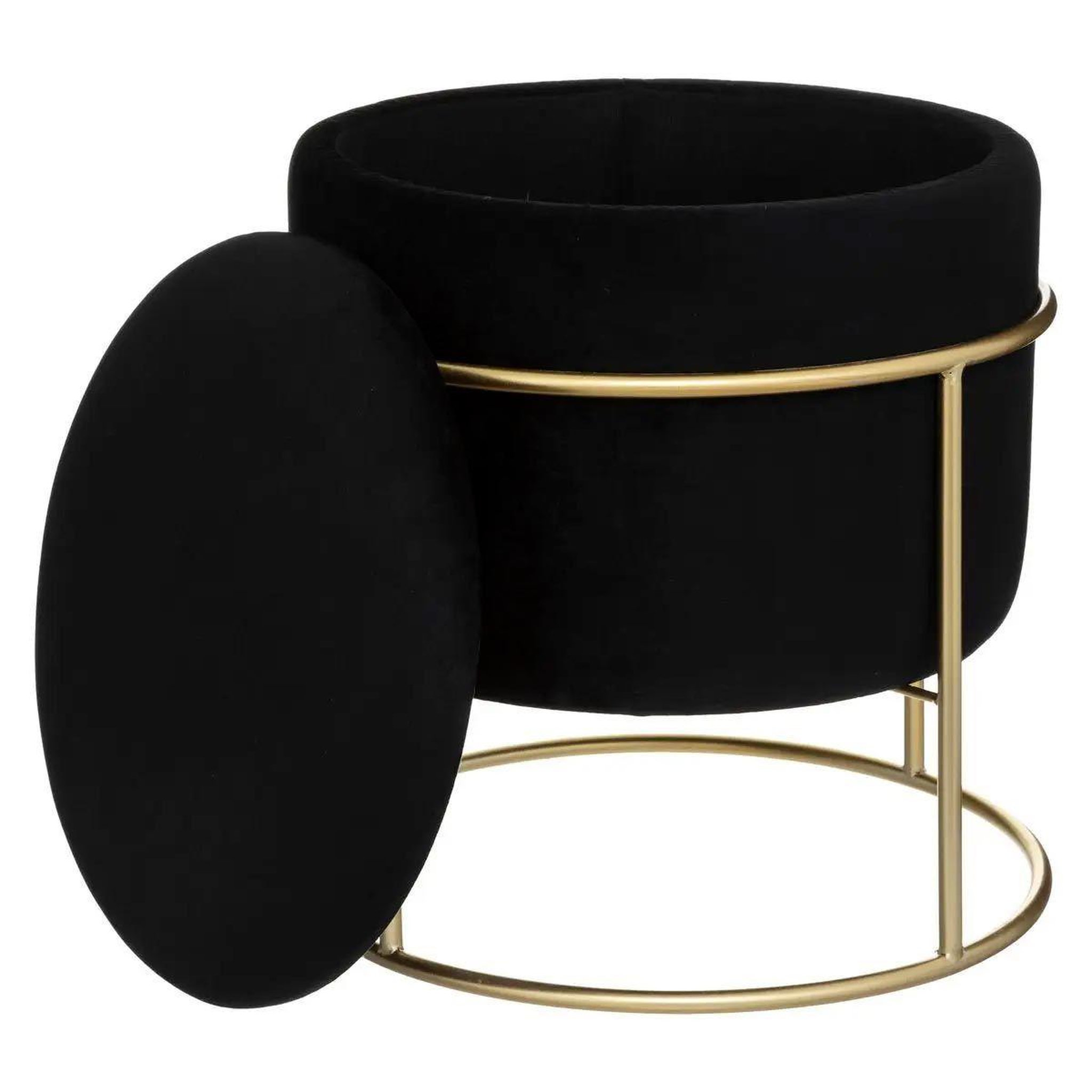 Voir la diapositive 2 : ATMOSPHERA Pouf & coffre de rangement  eliane  44cm noir