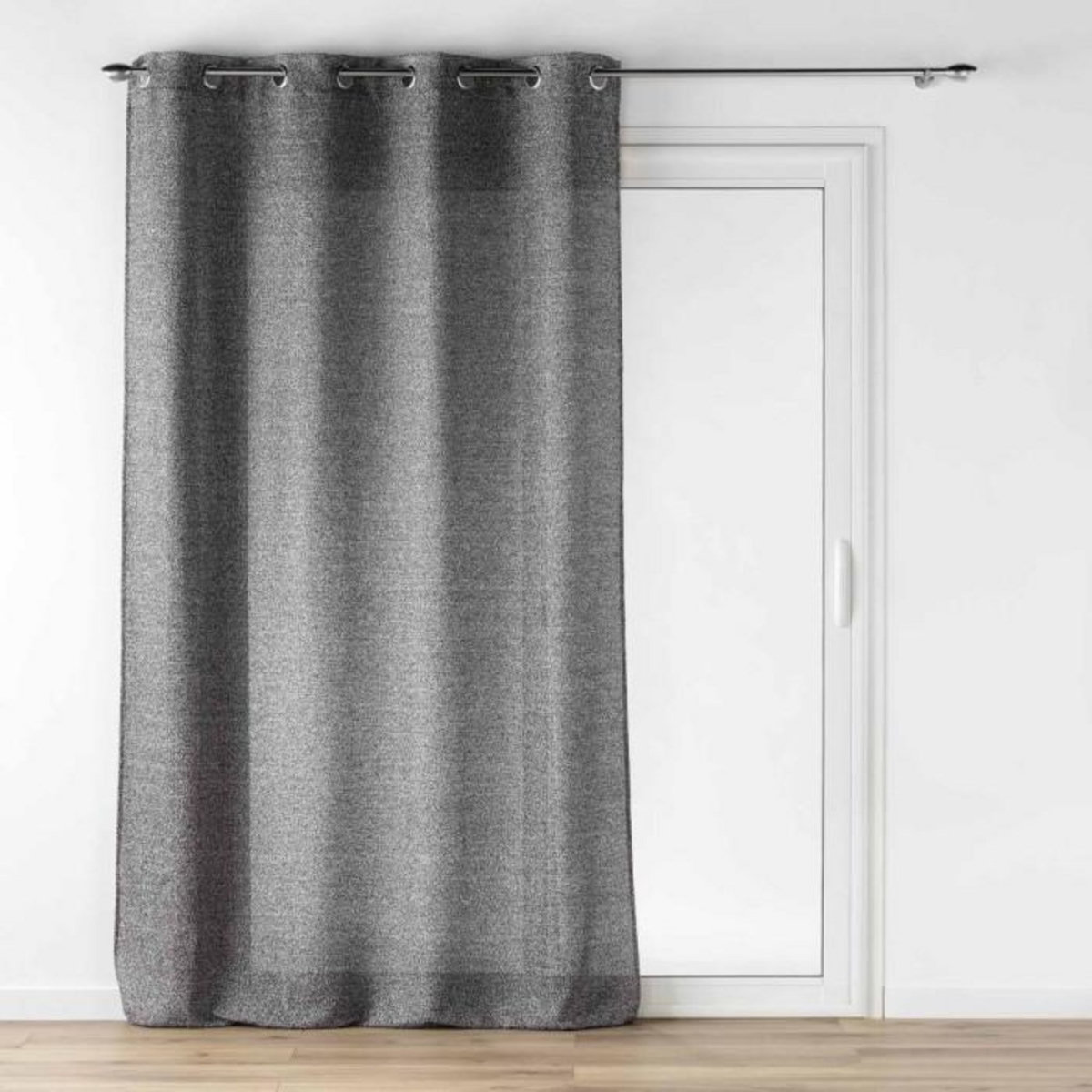 Paris Prix Rideau Voilage à Œillets  Loulaine  140x240cm Noir