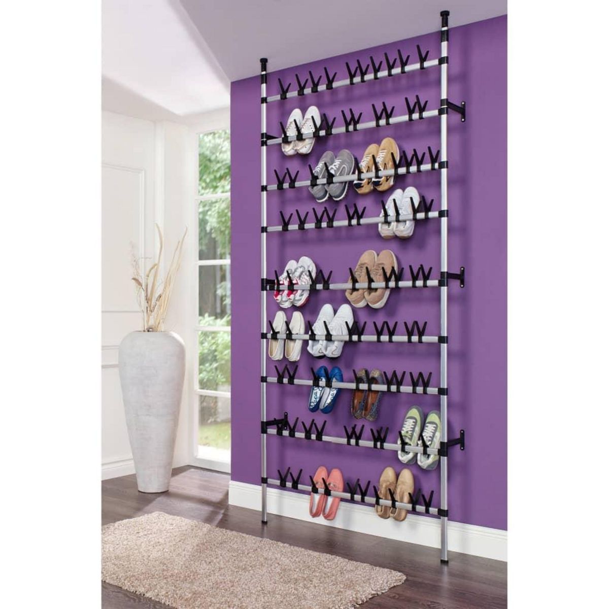 VIDAXL Etagere a chaussures telescopique avec barres Aluminium