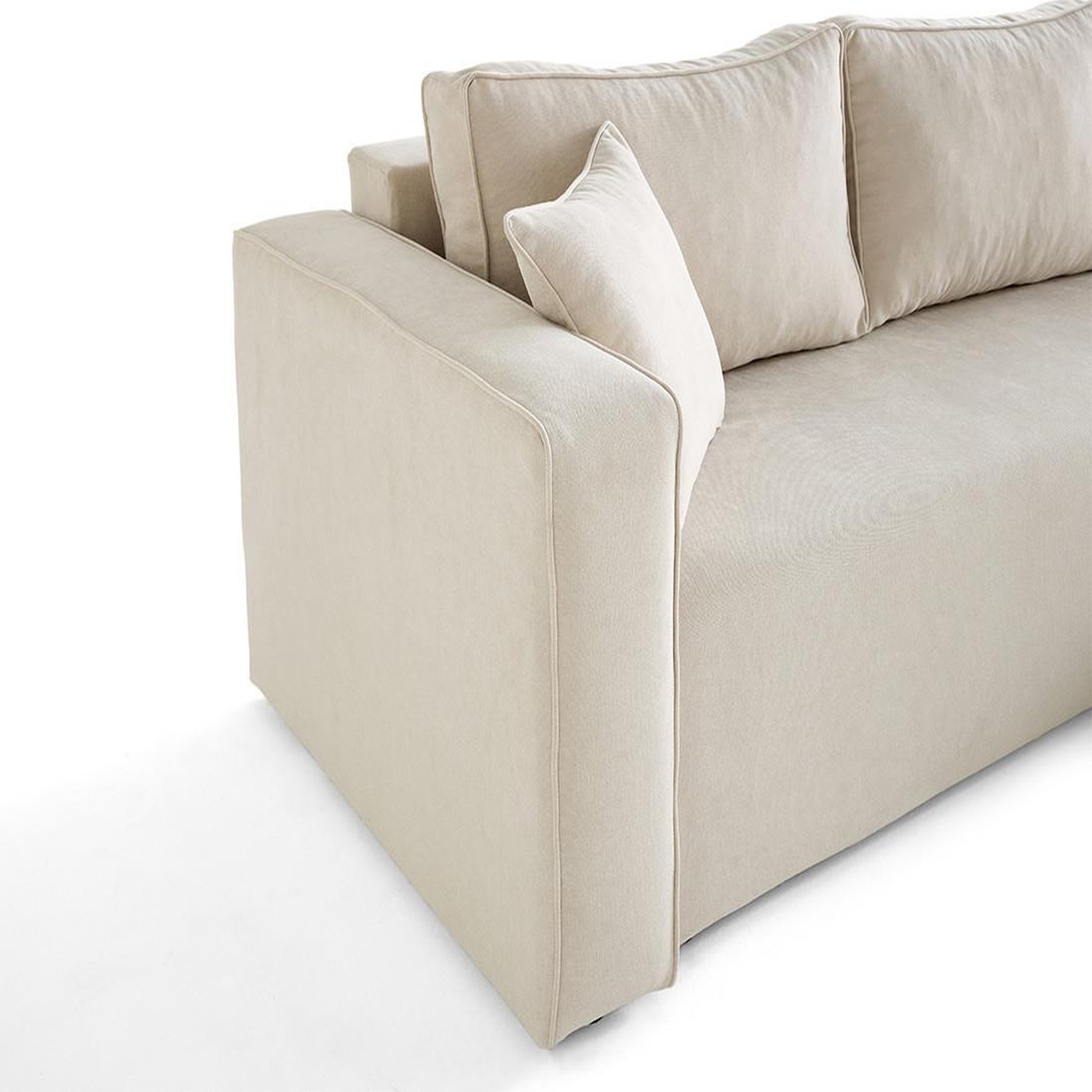 Voir la diapositive 6 : BEST MOBILIER Topaze - canapé d'angle déhoussable réversible 4 places en tissu