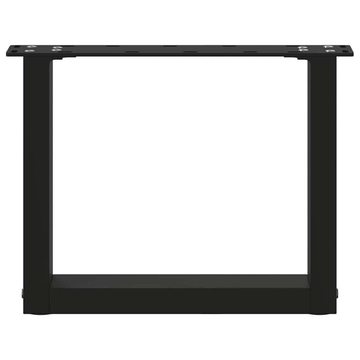 VIDAXL Pieds de table basse forme de U 2 pcs noir 40x(30-31) cm acier