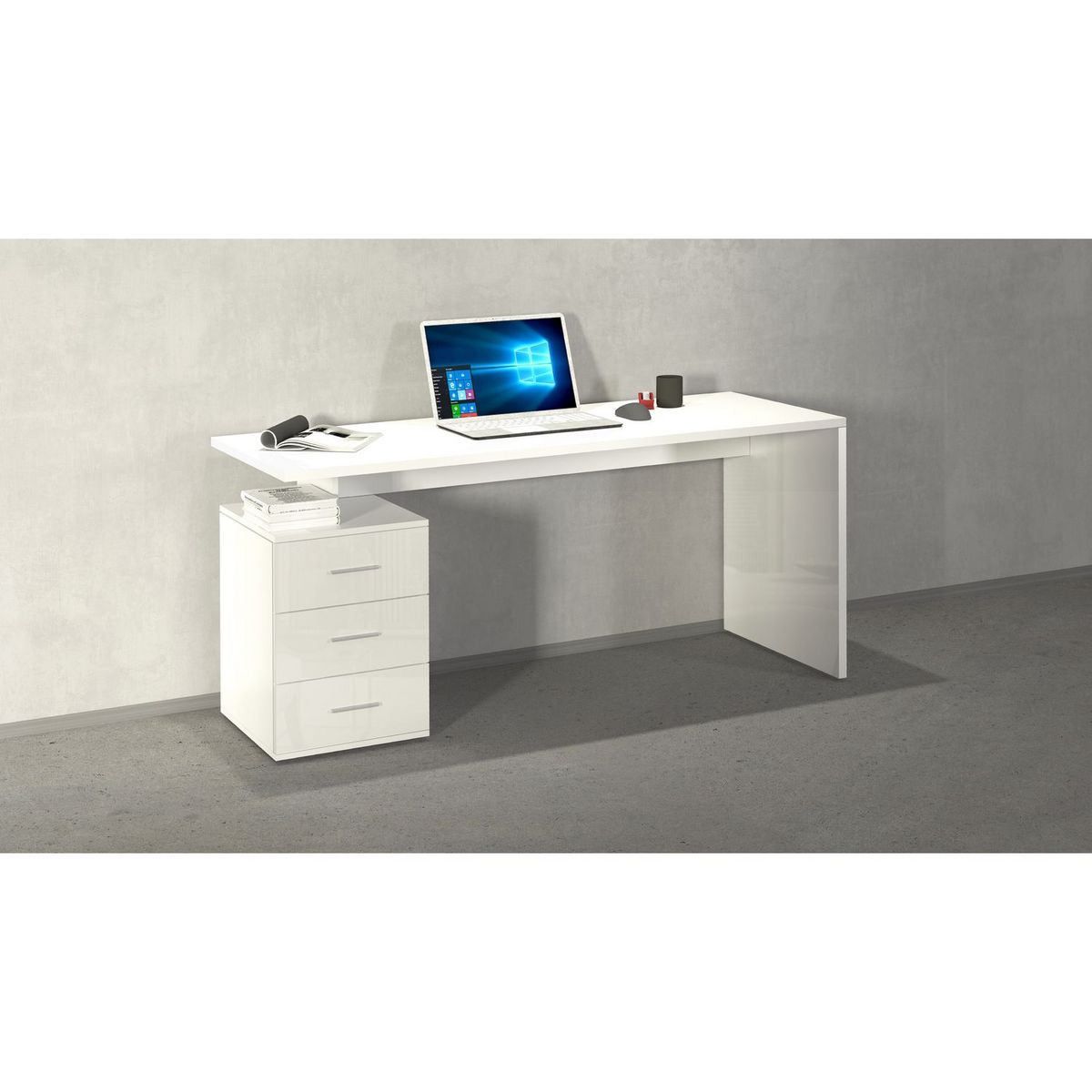 Bureau droit 3 tiroirs L160 cm VASTO