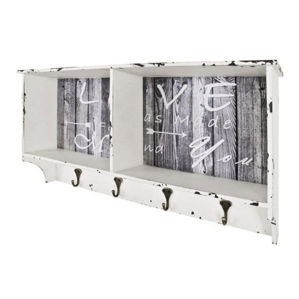 Paris Prix Patère Murale  Crochets & Compartiments  76cm Blanc