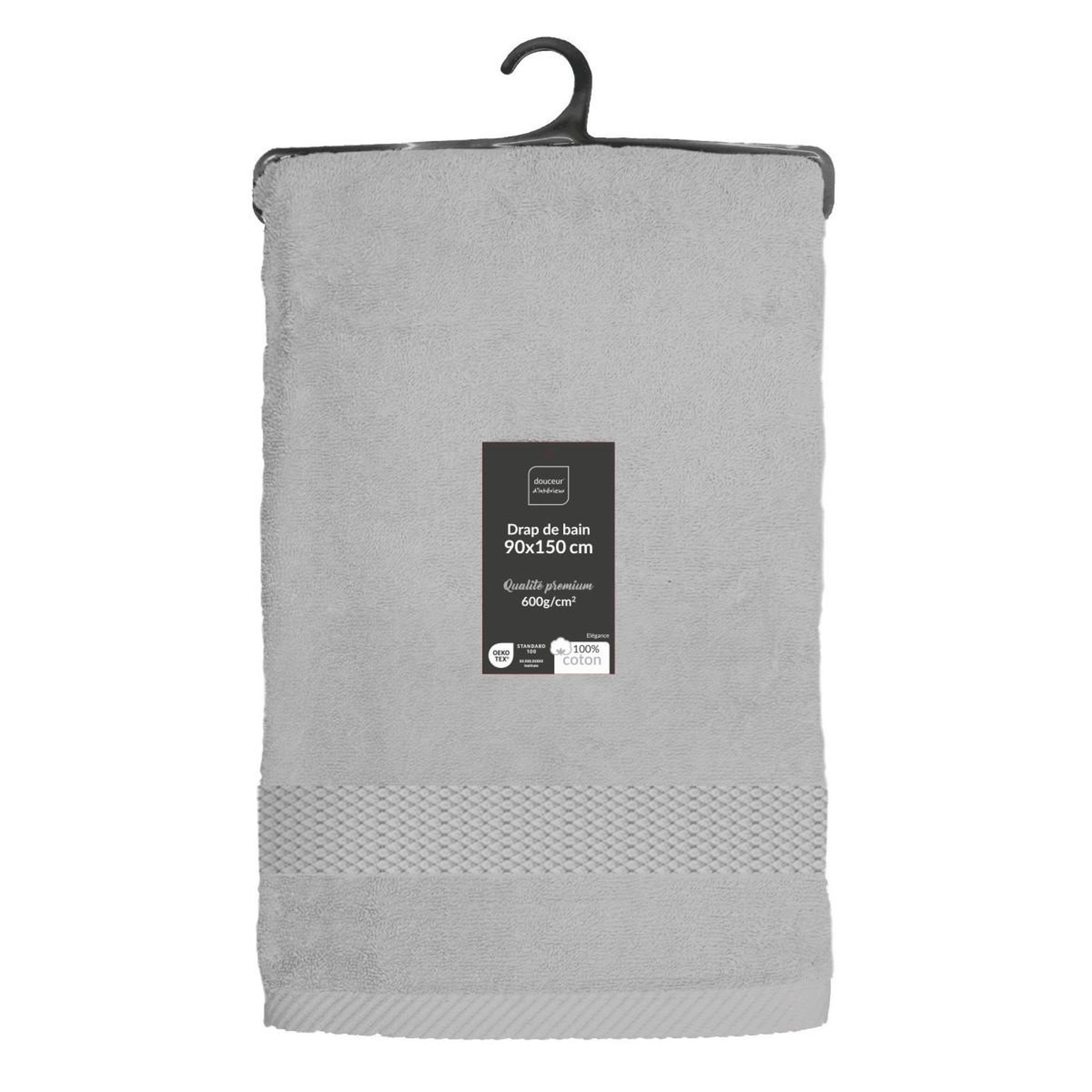 Voir la diapositive 6 : Douceur d'Intérieur Drap de bain  elegance  90x150cm gris perle