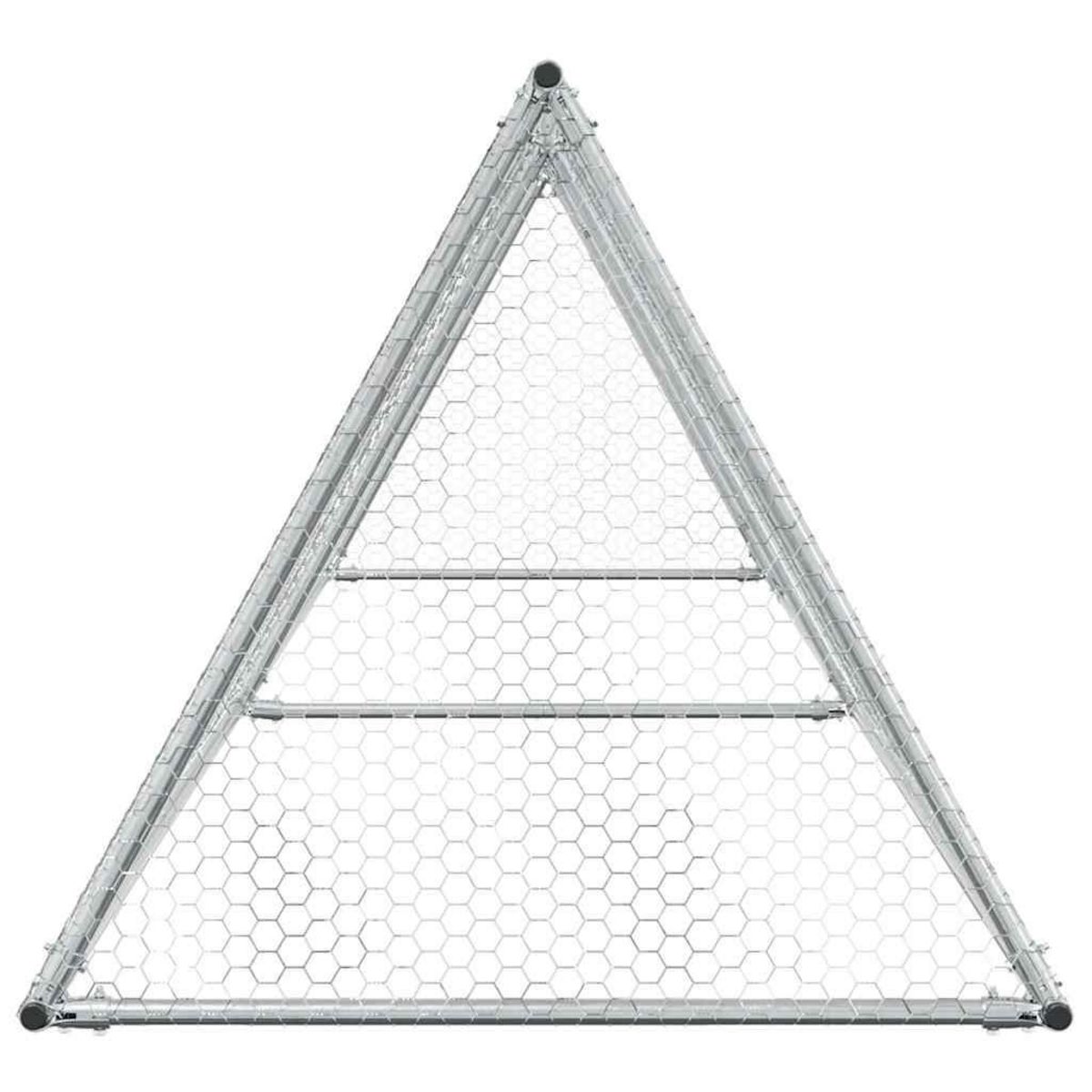 VIDAXL Cage pour poules argente 400x105x91 cm acier galvanise