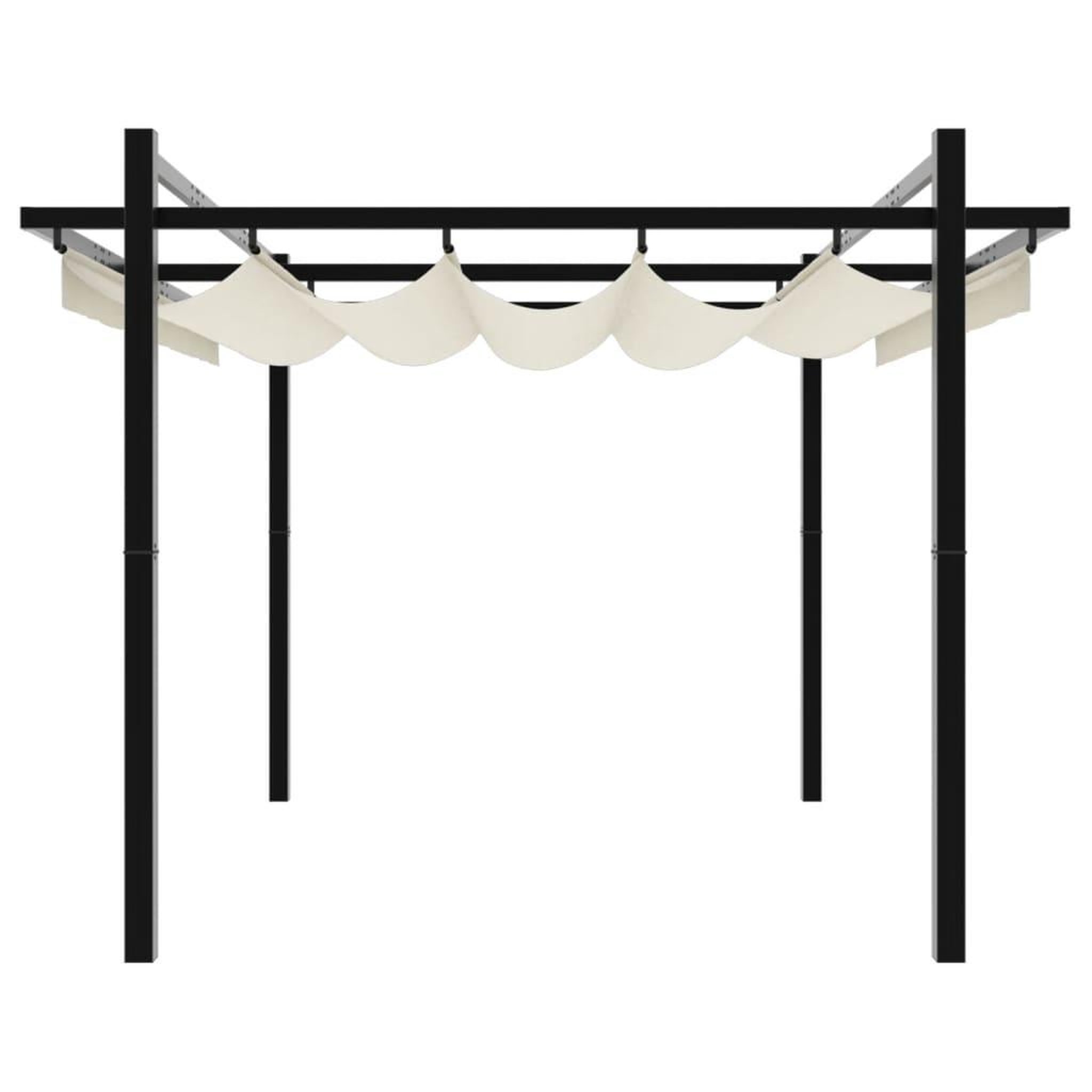 Voir la diapositive 5 : VIDAXL Tonnelle de jardin avec toit retractable creme 3x3 m aluminium