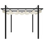 Voir la diapositive 5 : VIDAXL Tonnelle de jardin avec toit retractable creme 3x3 m aluminium