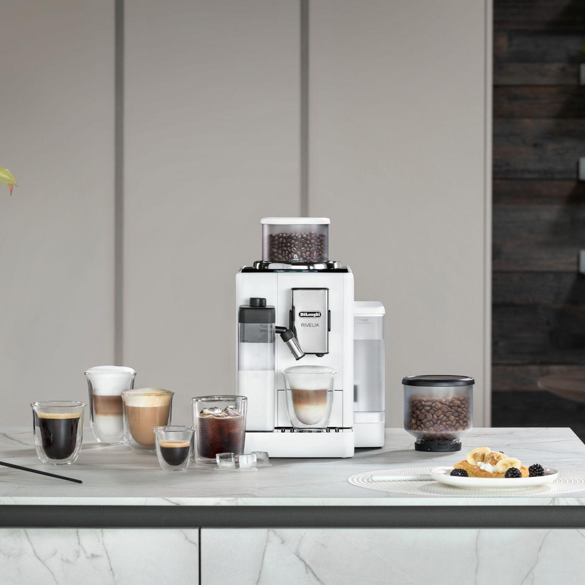 Voir la diapositive 3 : DELONGHI Expresso broyeur feb4455.w rivelia latte blanche