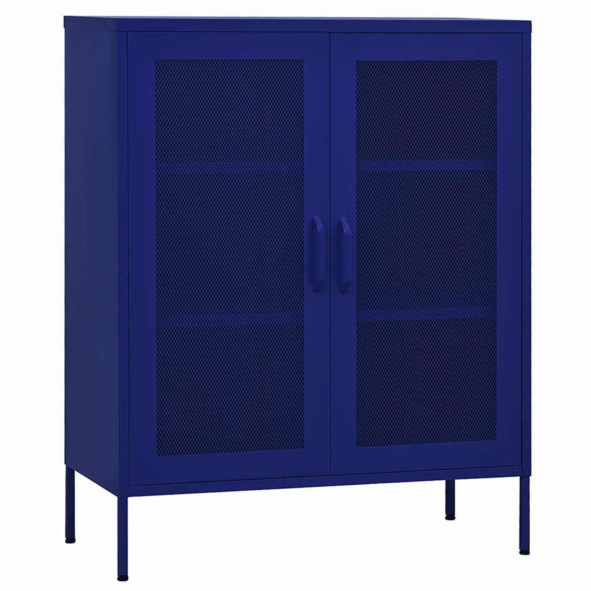 Voir la diapositive 2 : VIDAXL Armoire de rangement bleu marine 80x35x101,5 cm acier