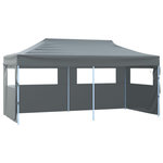 VIDAXL Tente de reception pliable avec 4 parois 3x6 m Acier Anthracite