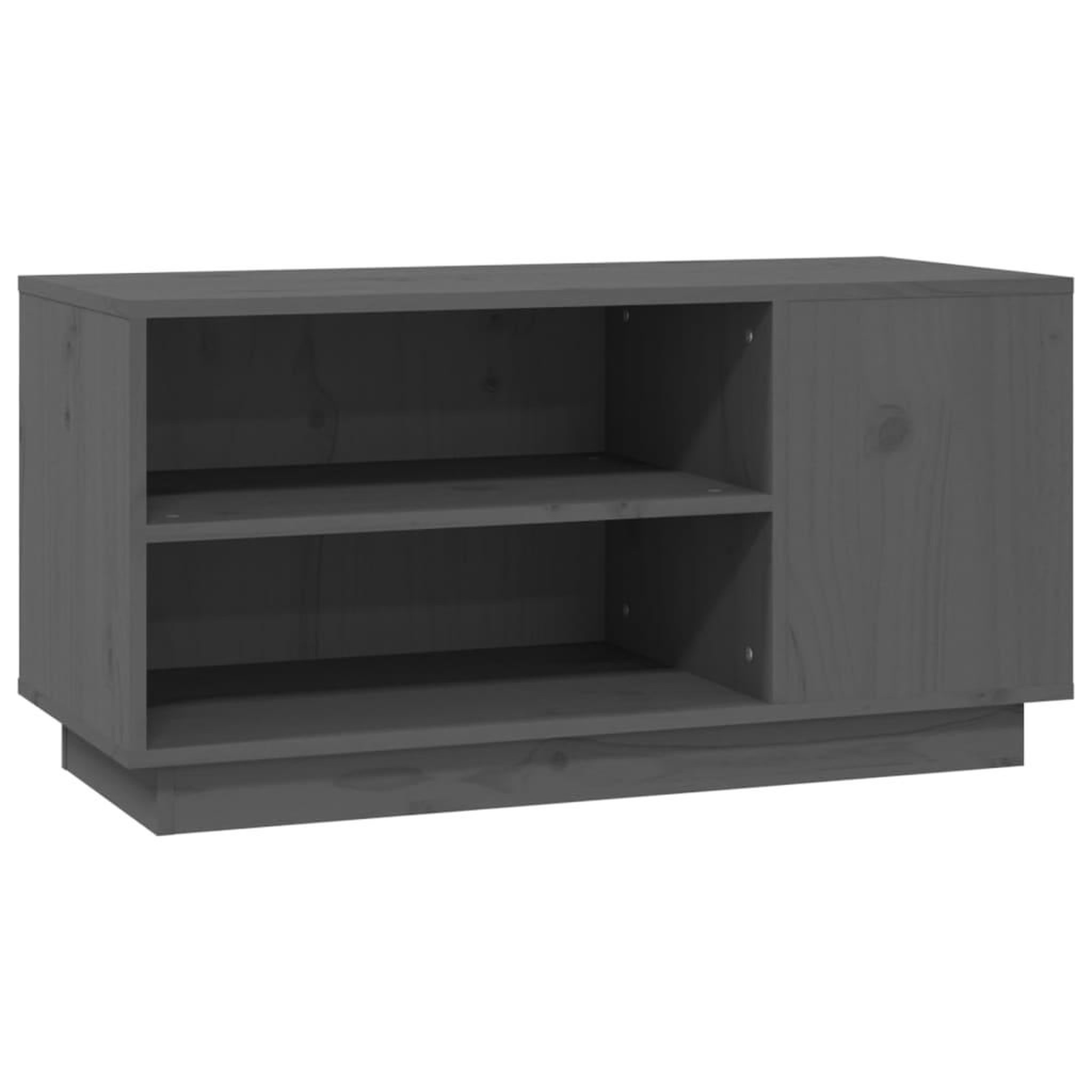 Voir la diapositive 2 : VIDAXL Meuble TV Gris 80x35x40,5 cm Bois de pin massif