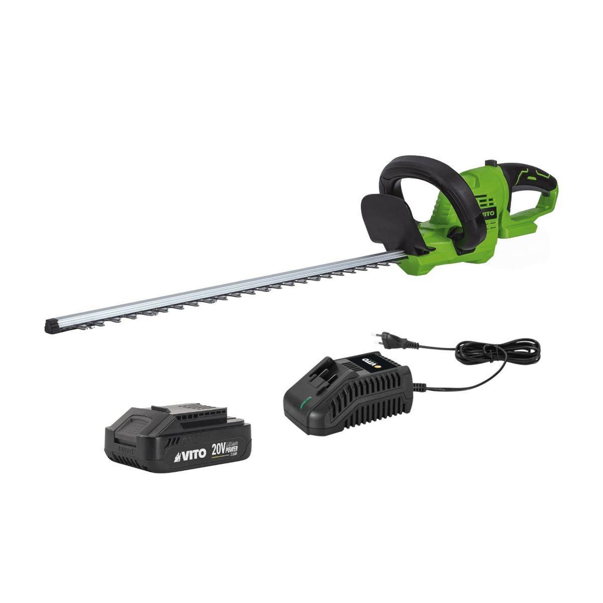 VITO Garden Taille haies sans fil 20v lame 51cm + batterie lithium 2.0ah + chargeur rapide vito