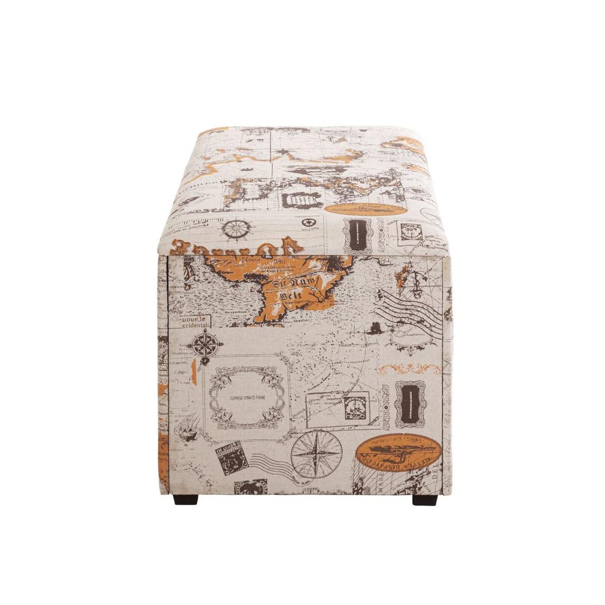 Voir la diapositive 4 : Paris Prix Coffre de rangement vintage  monde  65cm naturel