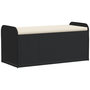 Voir la diapositive 2 : VIDAXL Banc de rangement avec coussin noir 115x51x52 cm resine tressee
