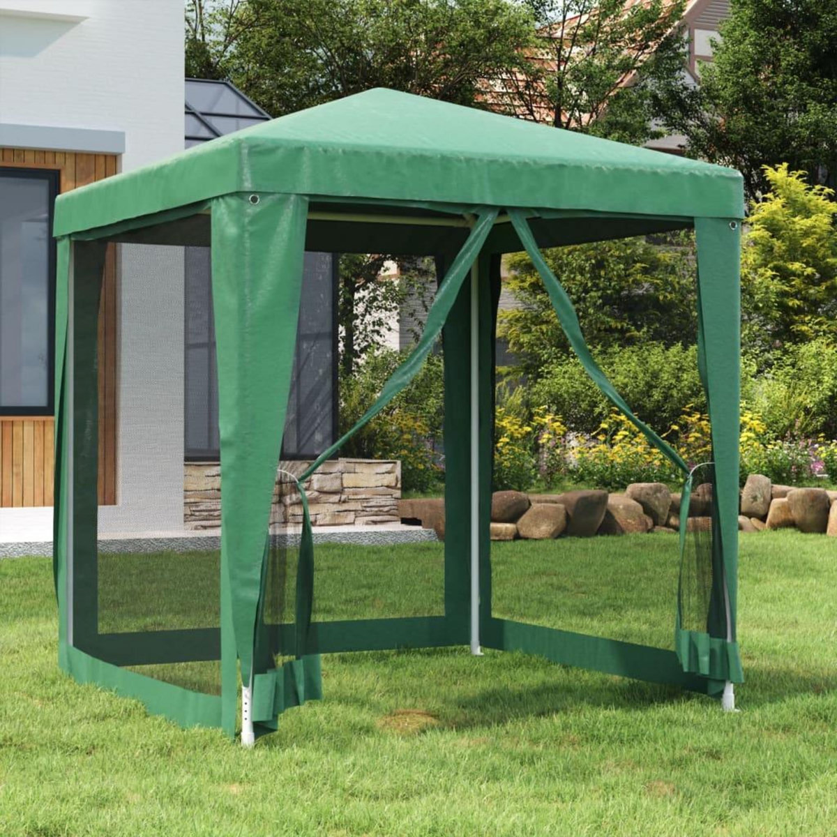 VIDAXL Tente de fete avec 4 parois laterales en maille Vert 2x2 m PEHD