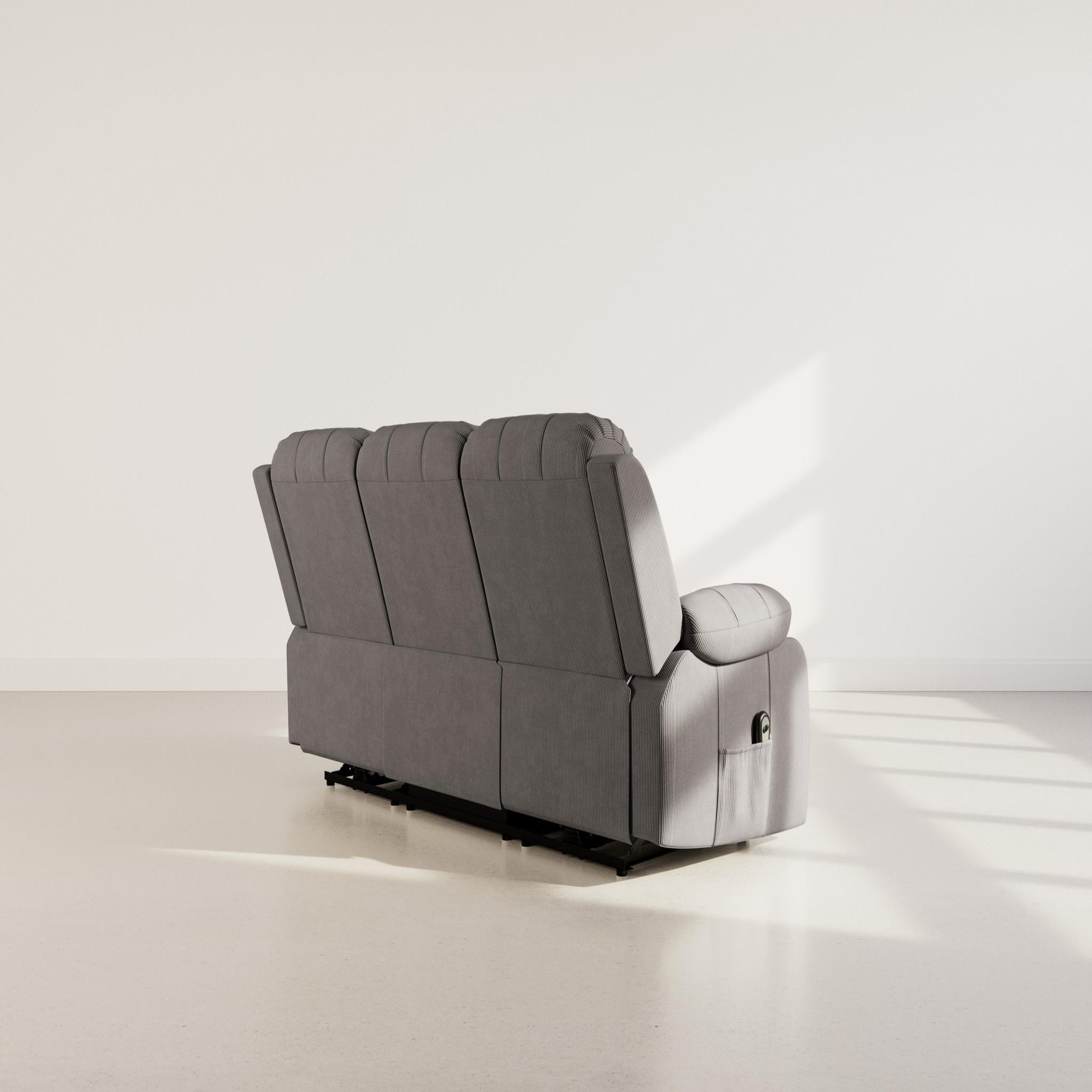 Voir la diapositive 6 : BEST MOBILIER Armand - canapé 3 places relax électrique en velours côtelé