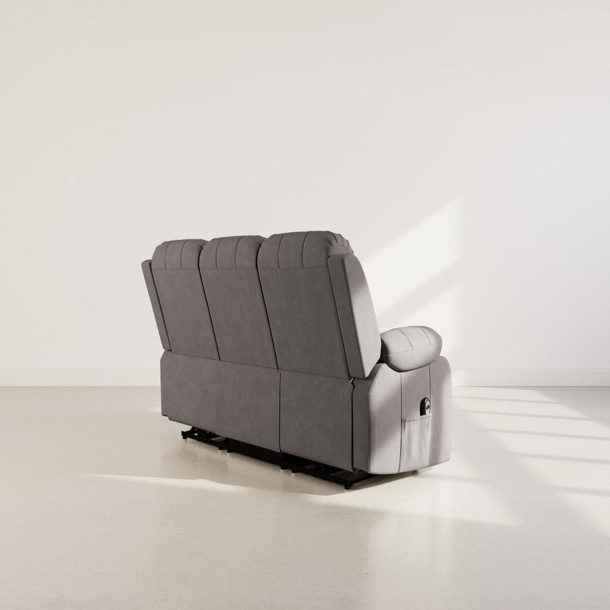 BEST MOBILIER Armand - canapé 3 places relax électrique en velours côtelé