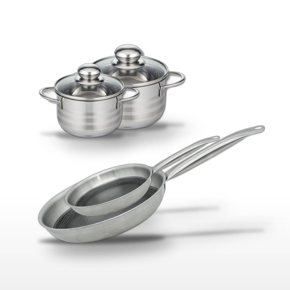 ELO Lot Poêles 24/28cm & Faitouts 14/16cm Elo Relief Solution