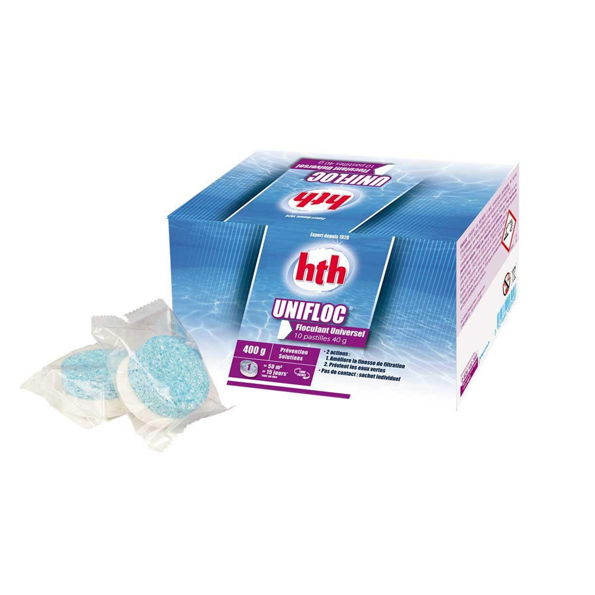 HTH Floculant universel en pastilles Unifloc 400 g - HTH