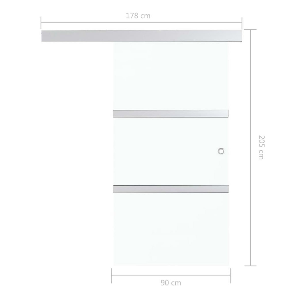 VIDAXL Porte coulissante a butees Verre ESG et aluminium 90x205 cm