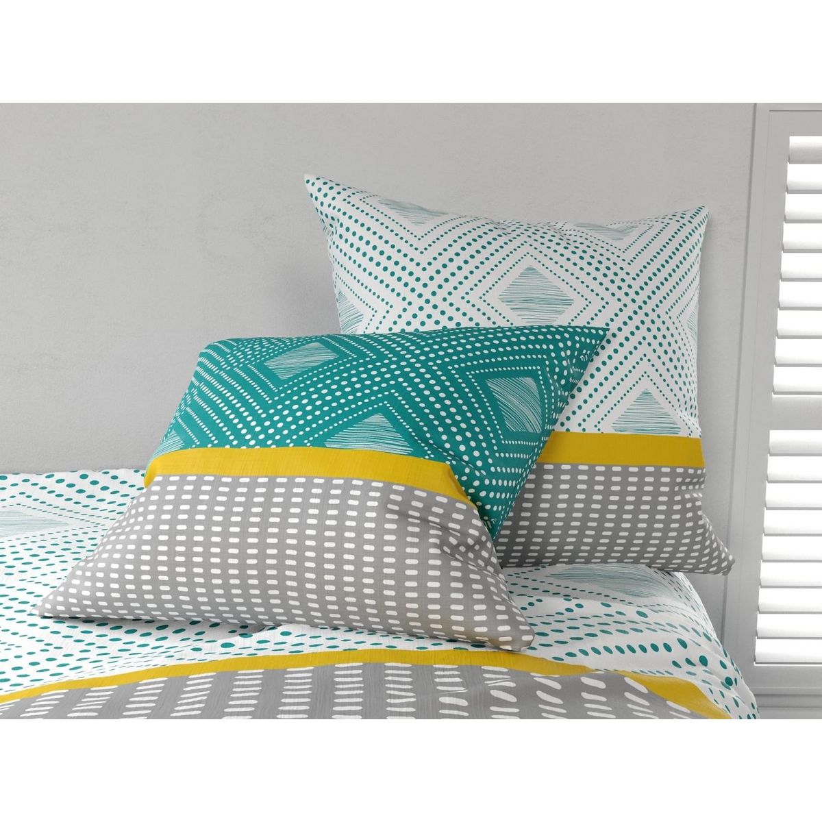 ATELIER DU COTON Parure housse de couette 100% coton 57fils -aurah