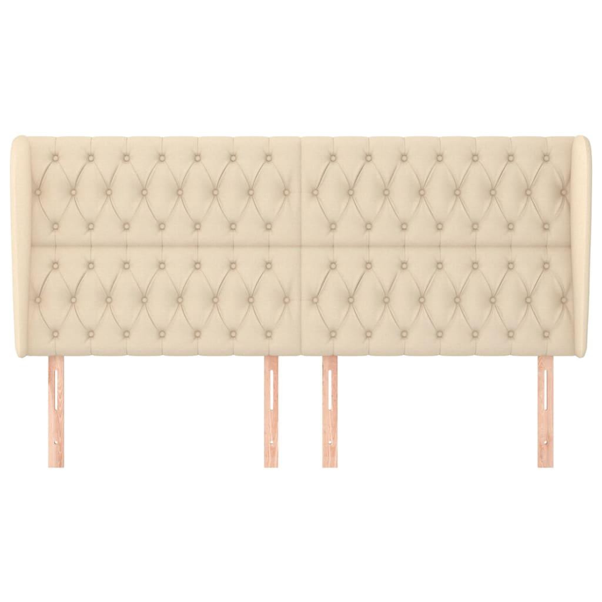 Voir la diapositive 3 : VIDAXL Tete de lit avec oreilles Creme 203x23x118/128 cm Tissu