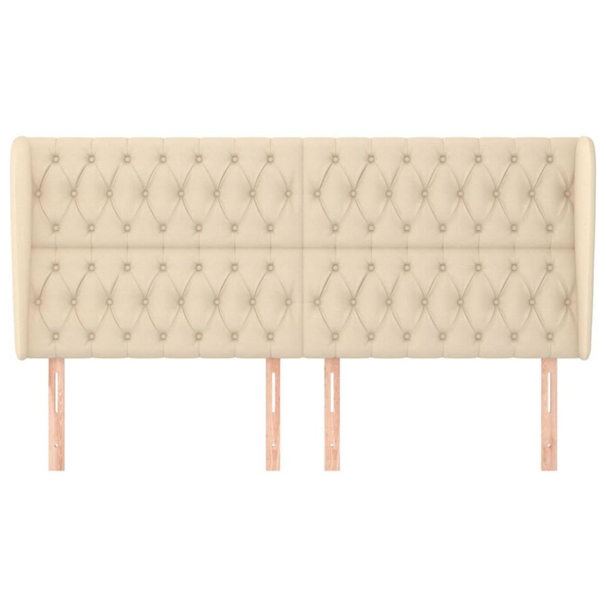 VIDAXL Tete de lit avec oreilles Creme 203x23x118/128 cm Tissu