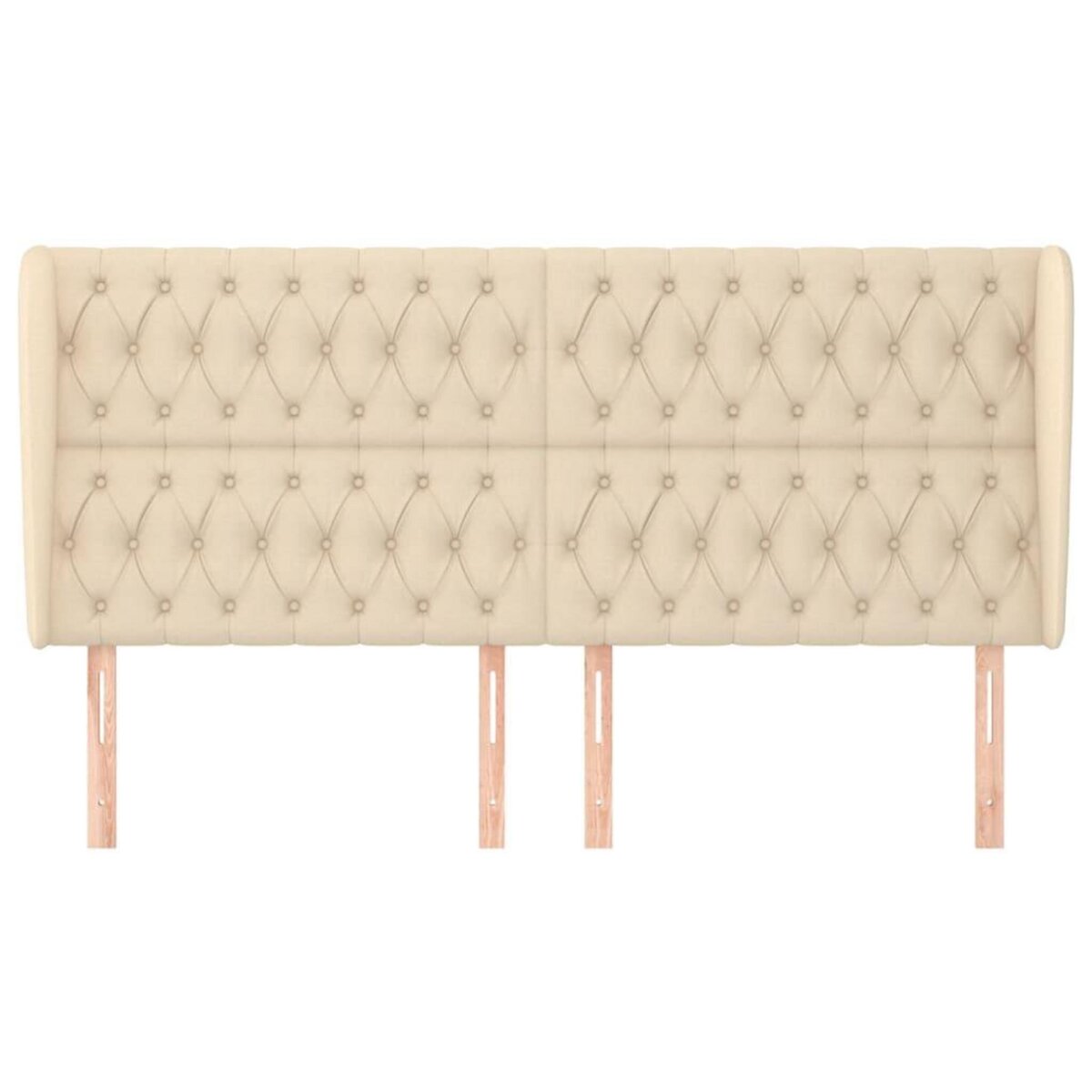 VIDAXL Tete de lit avec oreilles Creme 203x23x118/128 cm Tissu