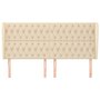 Voir la diapositive 3 : VIDAXL Tete de lit avec oreilles Creme 203x23x118/128 cm Tissu