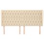 Voir la diapositive 3 : VIDAXL Tete de lit avec oreilles Creme 203x23x118/128 cm Tissu