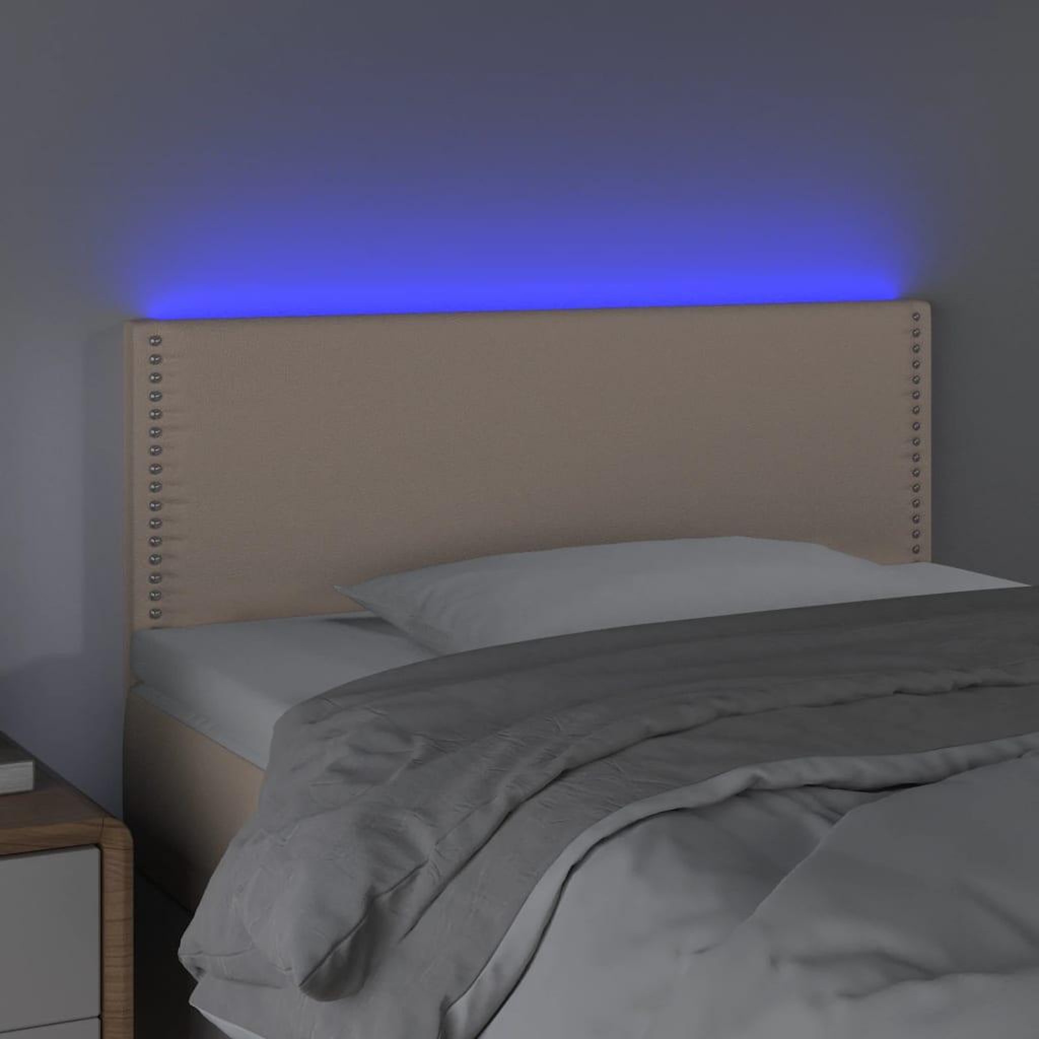 Voir la diapositive 3 : VIDAXL Tete de lit a LED Cappuccino 90x5x78/88 cm Similicuir