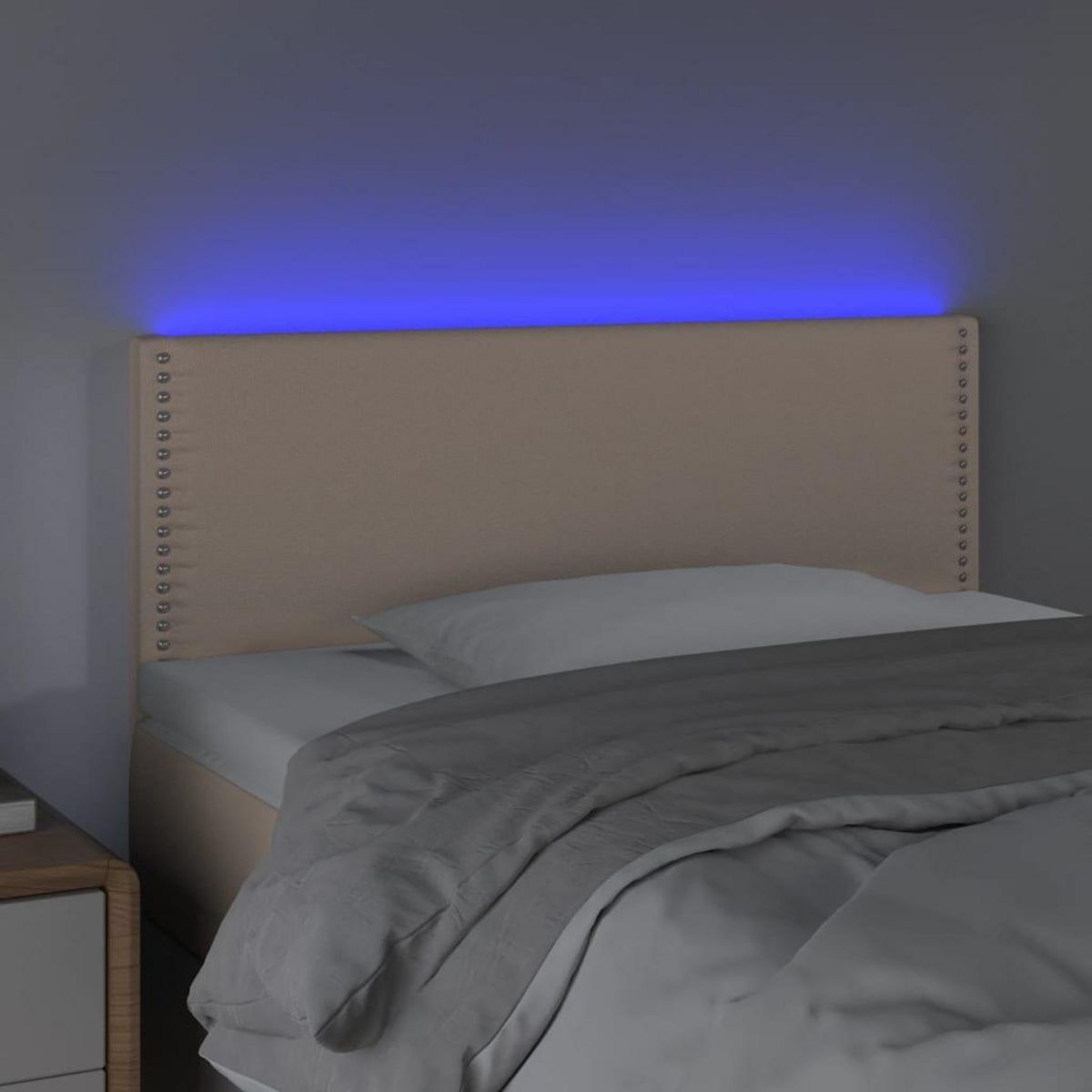 VIDAXL Tete de lit a LED Cappuccino 90x5x78/88 cm Similicuir