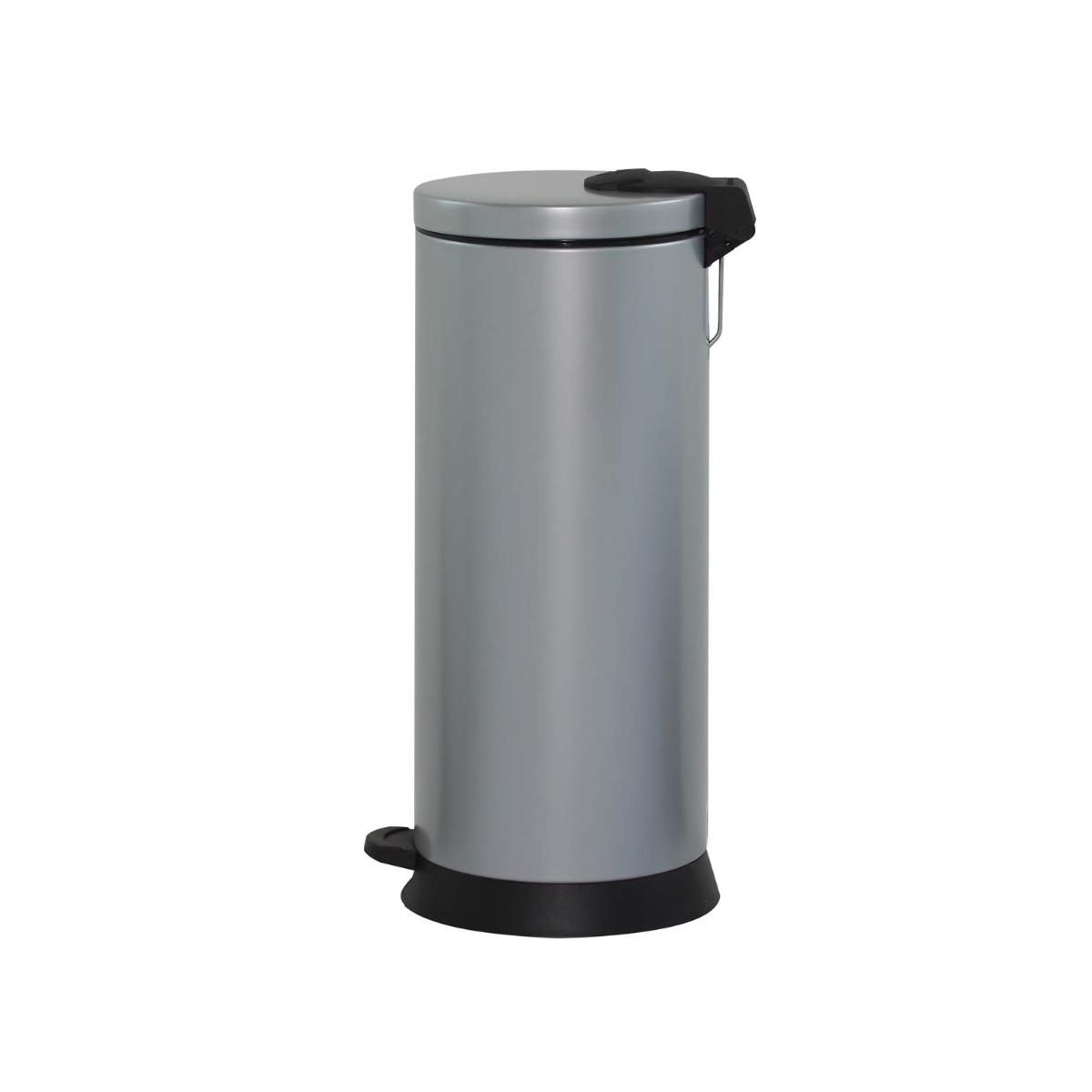 Rossignol Poubelle à pédale 30l gris métal - 94067