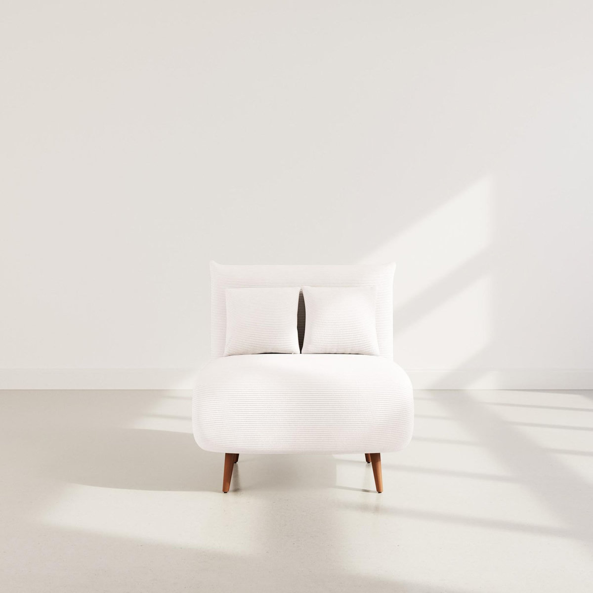 BEST MOBILIER Lumi - banquette convertible clic-clac 1 place en velours côtelé