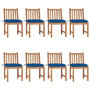 Voir la diapositive 1 : VIDAXL Chaises de jardin lot de 8 avec coussins Bois de teck massif