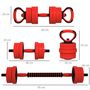 Voir la diapositive 3 : HOMCOM Kit haltères musculation réglables 4 en 1 - total 20 Kg - disques, barres, clips de sécurité inclus - noir rouge