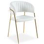 Voir la diapositive 2 : Paris Prix Lot de 8 Chaises en Bouclette  Batora  79cm Crème & Or