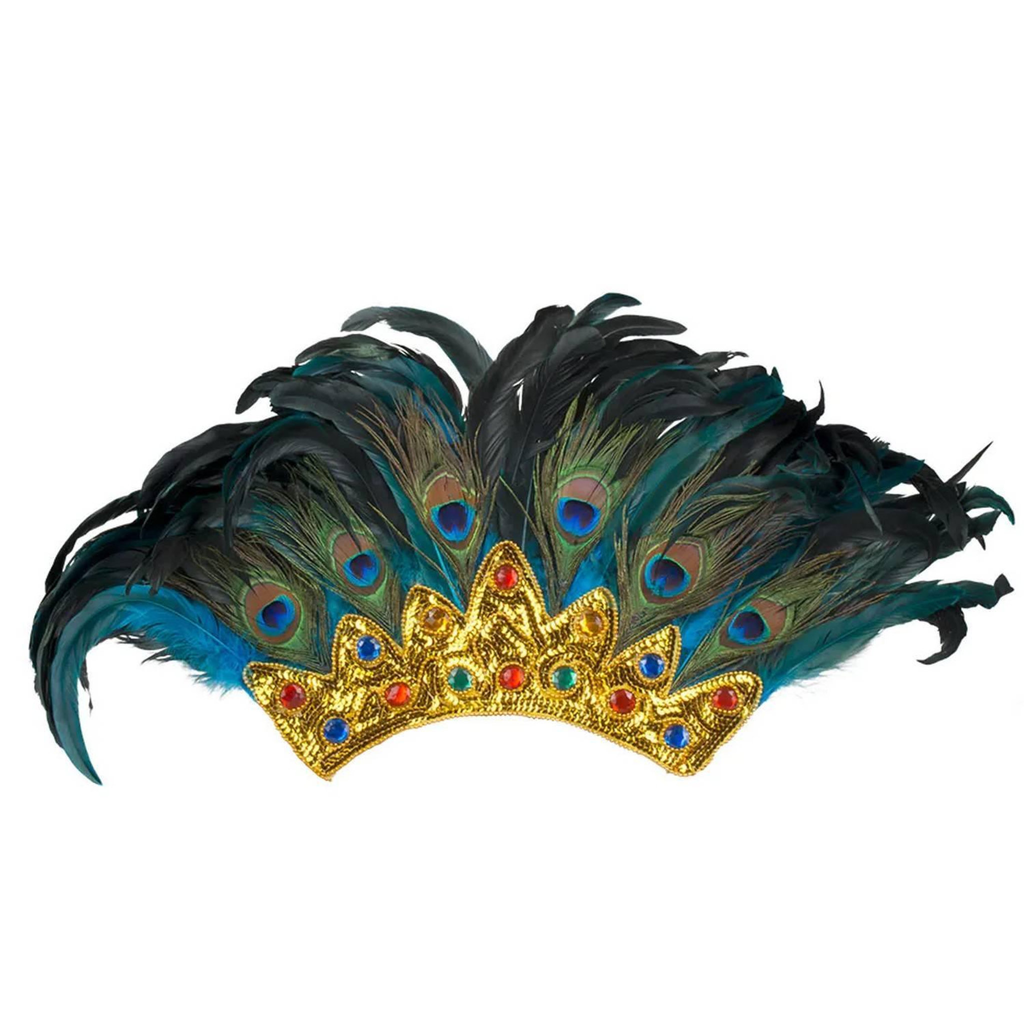 Voir la diapositive 2 : Boland Coiffe Plumes de Paon - Paillettes