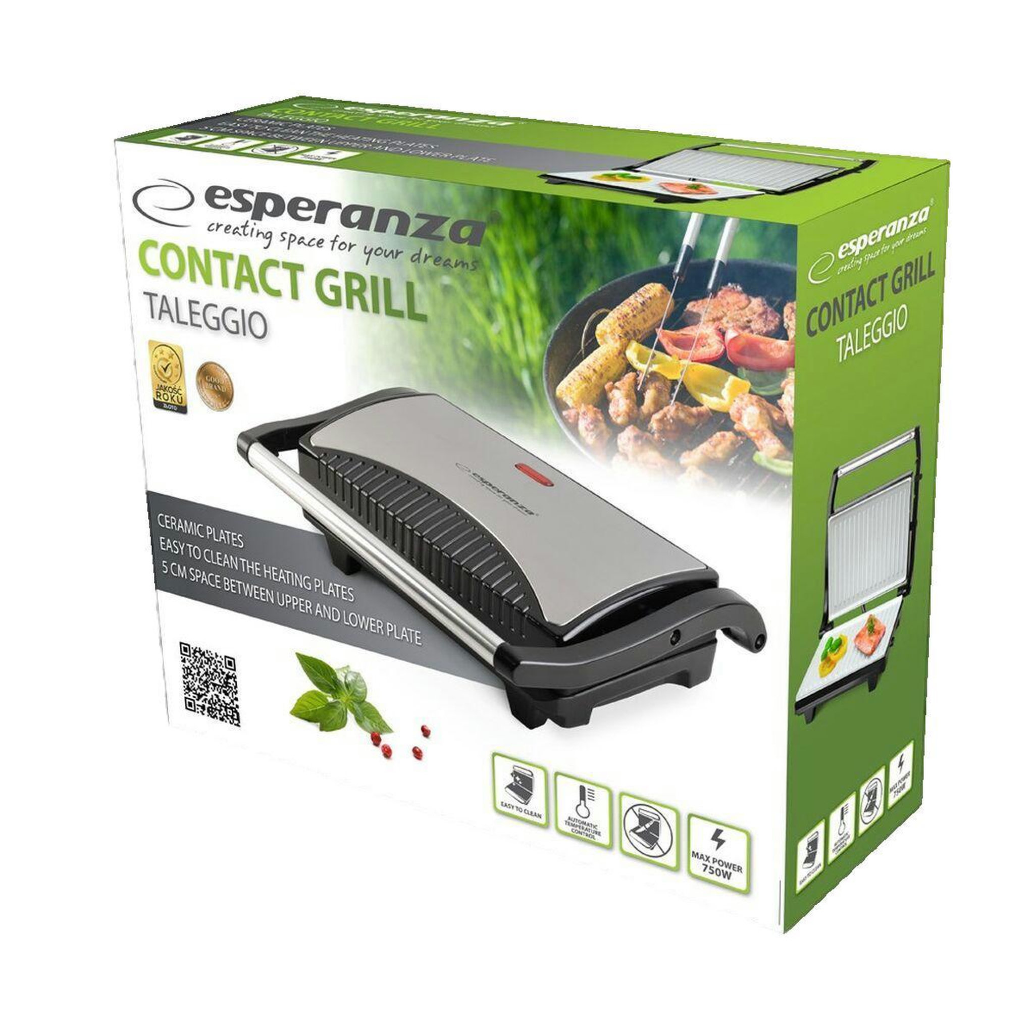 Voir la diapositive 2 : ESPERANZA Barbecue électrique Esperanza EKG006 noir et acier