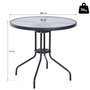 Voir la diapositive 3 : OUTSUNNY Table ronde bistro de jardin dim. Ø 80 x 72H cm espace installation parasol acier époxy noir plateau verre trempé