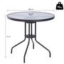 Voir la diapositive 3 : OUTSUNNY Table ronde bistro de jardin dim. Ø 80 x 72H cm espace installation parasol acier époxy noir plateau verre trempé