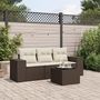 Voir la diapositive 1 : VIDAXL Salon de jardin 4 pcs avec coussins marron resine tressee