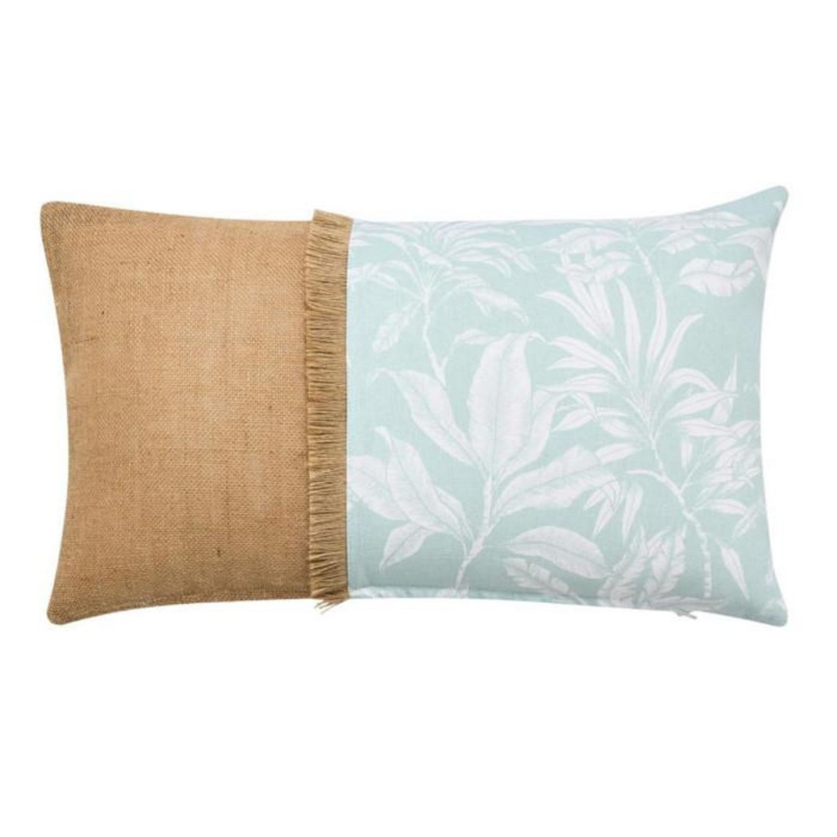 Paris Prix Coussin Déco Imprimé Avec Jute  Hera  30x50cm Menthe