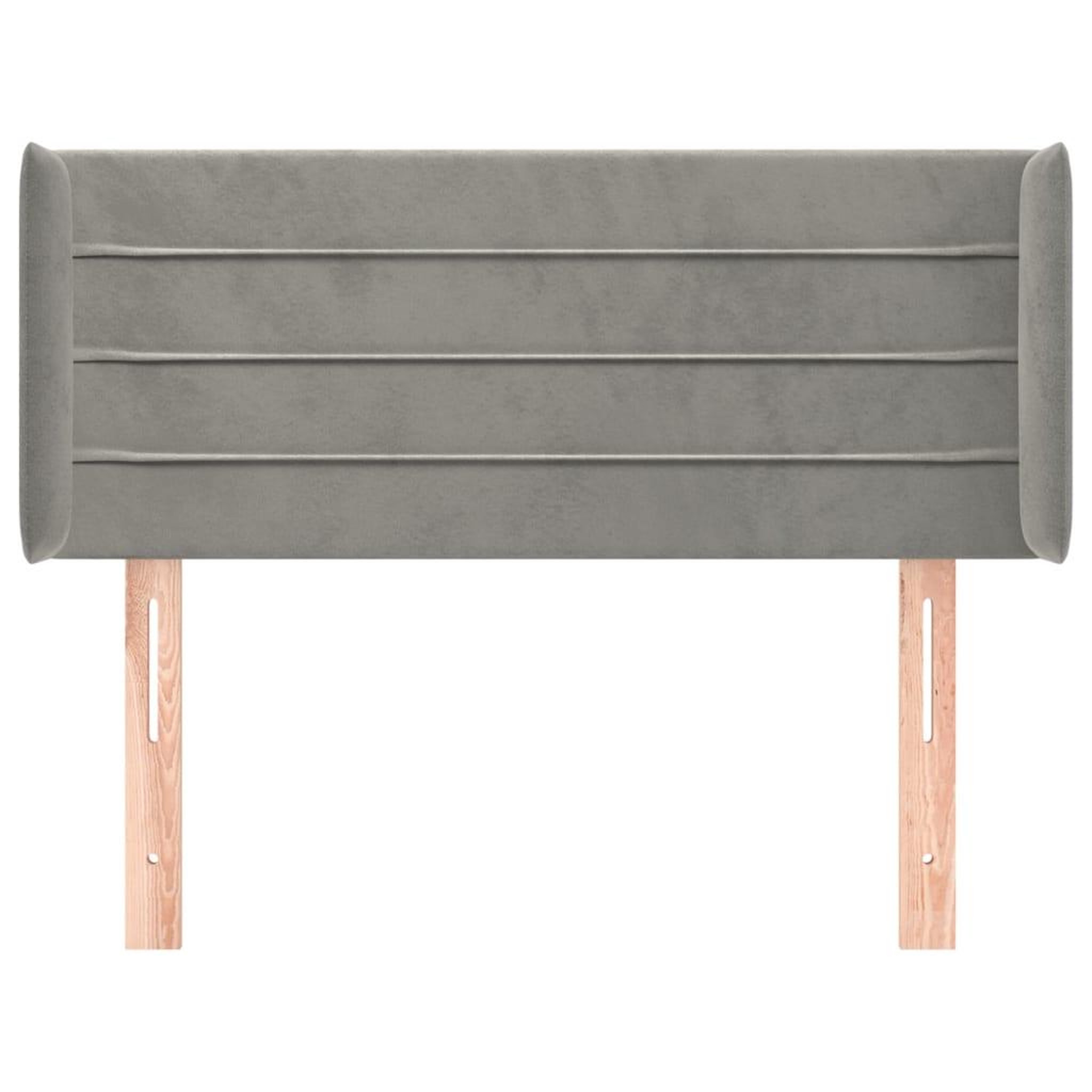 Voir la diapositive 3 : VIDAXL Tete de lit avec oreilles Gris clair 83x16x78/88 cm Velours