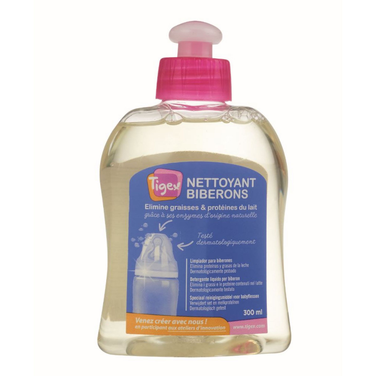 TIGEX Liquide nettoyant spécial biberons et tétines 300 ml