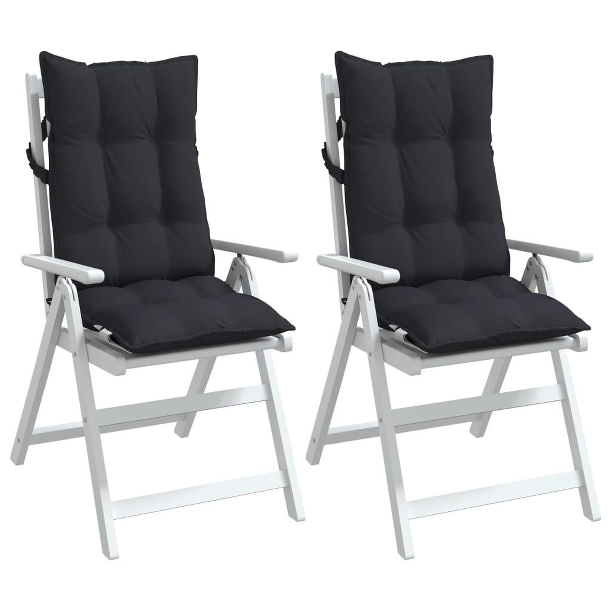 Voir la diapositive 4 : VIDAXL Coussins de chaise a dossier haut lot de 2 noir tissu oxford
