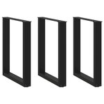 VIDAXL Pieds de table basse forme de U 3 pcs noir 70x(72-73) cm acier