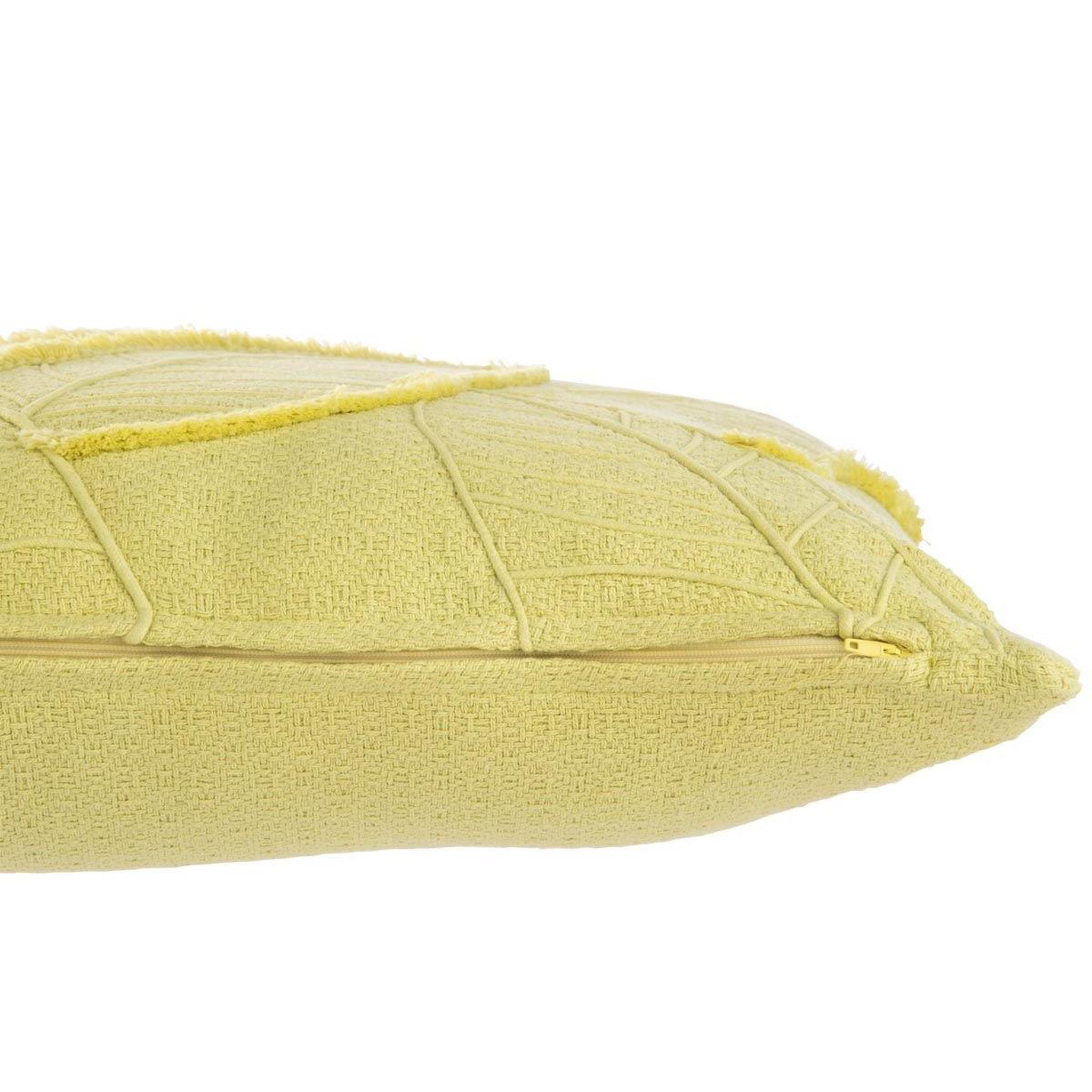 Voir la diapositive 3 : J-LINE Coussin design feuilles  avocado  45x45cm vert citron